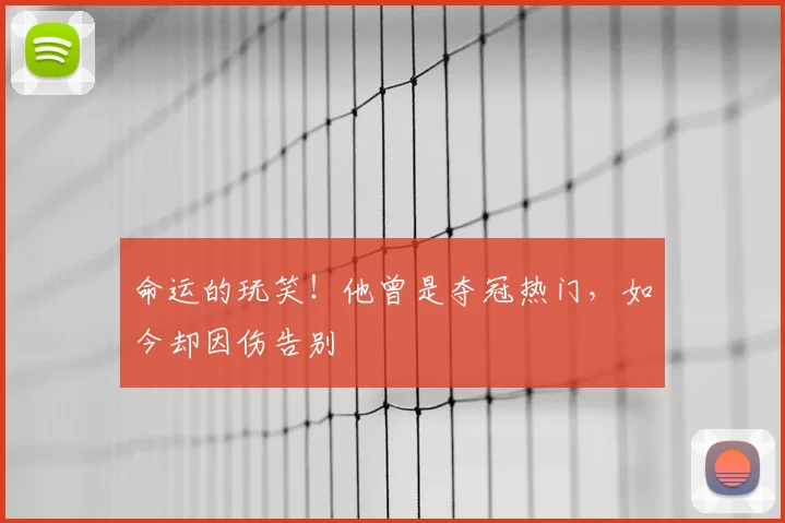 命运的玩笑!他曾是夺冠热门,如今却因伤告别